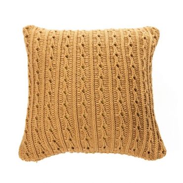 Dalida mustard color knit decorative cushion
