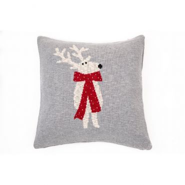 CYRIL GREY CUSHION WITH DEERS